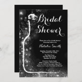Black and Gold Bridal Shower Invitation Wine (Front/Back)