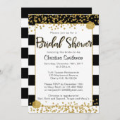 Black and Gold Bridal Shower Invitations (Front/Back)
