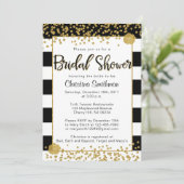Black and Gold Bridal Shower Invitations (Standing Front)