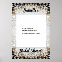 Black and Gold Bridal Shower Photo Booth Frame