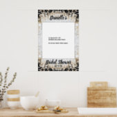 Black and Gold Bridal Shower Photo Booth Frame Poster (Kitchen)