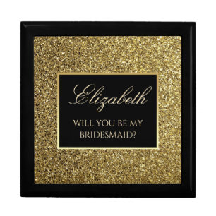 Black and Gold Bridesmaid Proposal Box