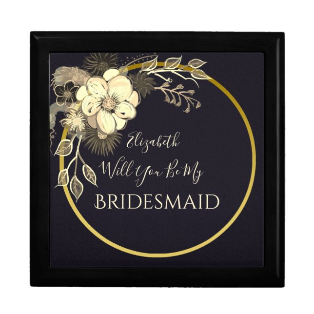 Black and Gold Bridesmaid Proposal Box (Front)