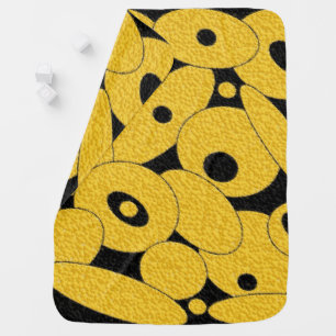 Black and Gold Bubble Orbs baby blanket