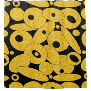 Black and Gold Bubble Orbs Shower Curtain