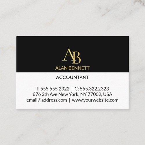 black and gold business card