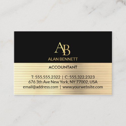 black and gold business card
