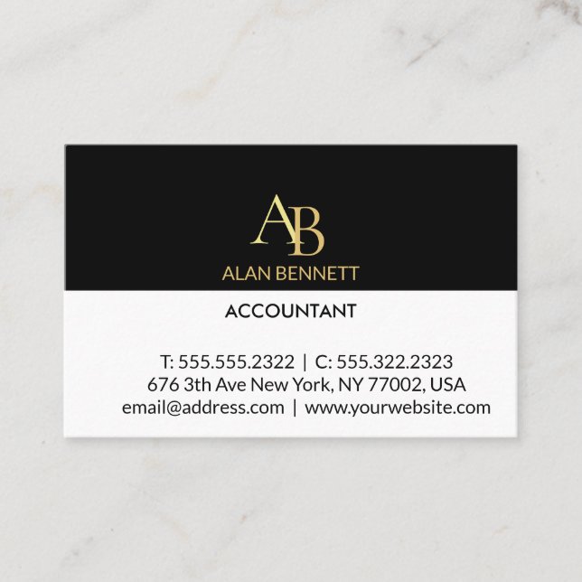 black and gold business card (Front)