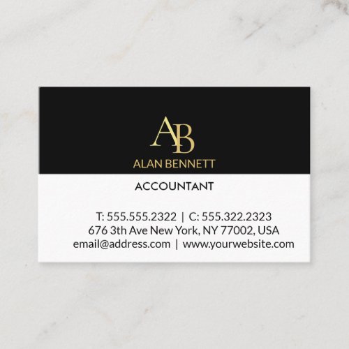 black and gold business card