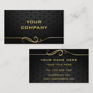 Black and Gold Business Card Golden Ornaments