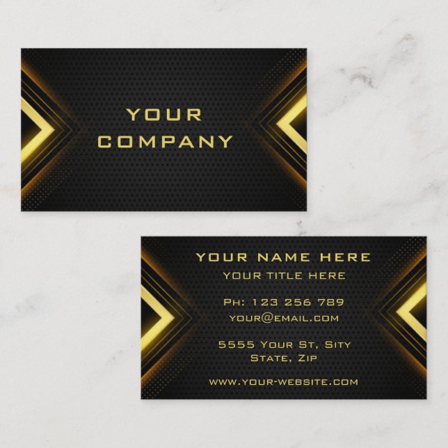 Black and Gold Business Card Your Own Design (Front/Back)