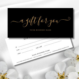 Black and Gold Business Gift Certificate Simple