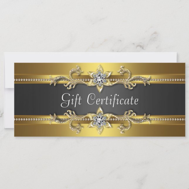 Black and Gold Business Gift Certificates (Front)