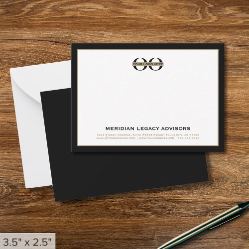 Black and Gold Business Logo Note Card