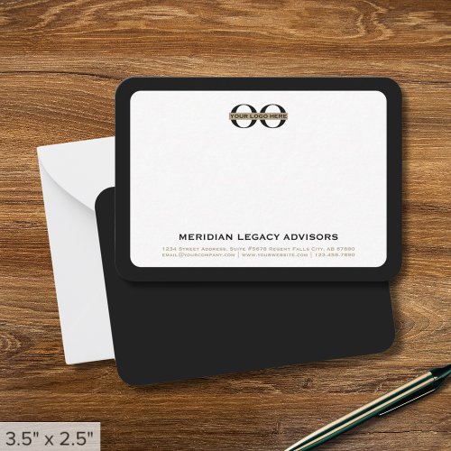 Black and Gold Business Logo Note Card