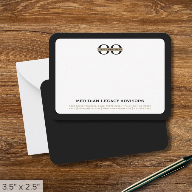 Black and Gold Business Logo Note Card (Creator Uploaded)
