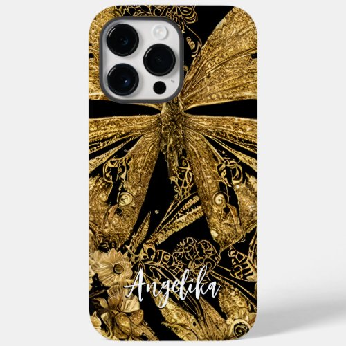 Black and Gold Butterflies Case_Mate iPhone 14 Pro Max Case