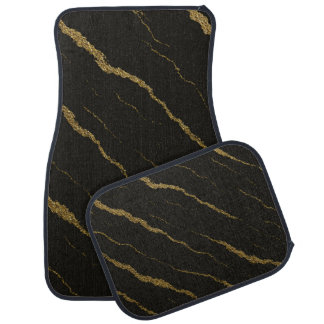 Black and Gold Car Floor Mat