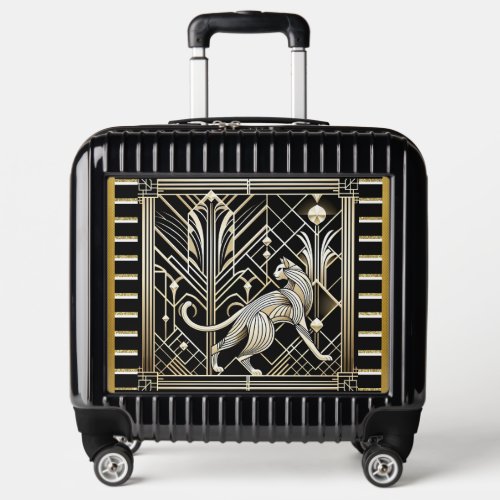 Black and Gold Cat Elegant Case Luggage
