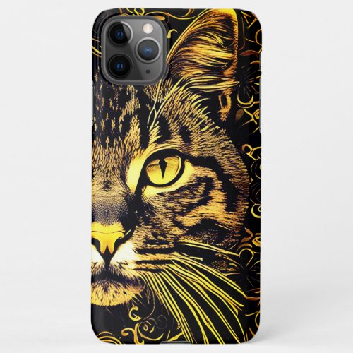 Black and Gold Cat Luxury Royal Regal  iPhone 11Pro Max Case