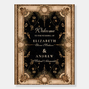 Black and Gold Celestial Baroque Wedding Foam Board