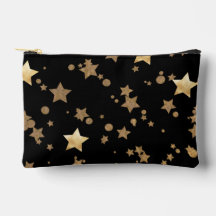 Black and Gold Celestial Stars and Polka Dots