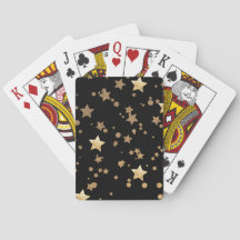Black and Gold Celestial Stars and Polka Dots