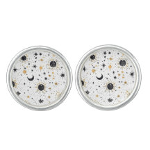 Black and Gold Celestial Sun Moon Stars