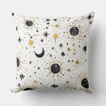 Black and Gold Celestial Sun Moon Stars