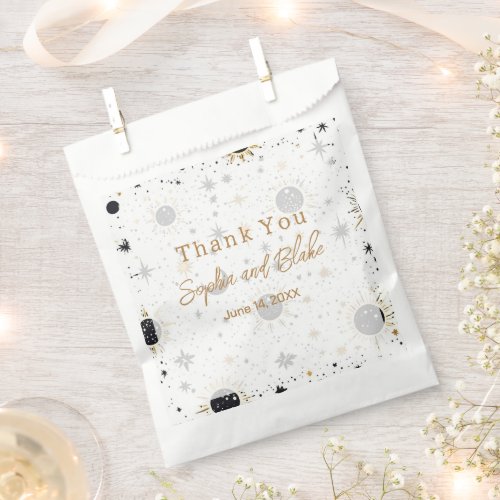 Black and Gold Celestial Wedding Favor Bags