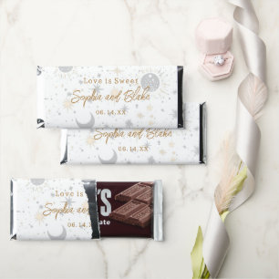 Black and Gold Celestial Wedding Favors Hershey Bar Favors