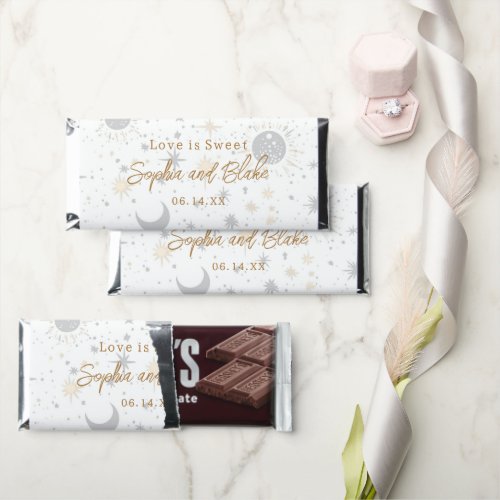 Black and Gold Celestial Wedding Favors Hershey Bar Favors