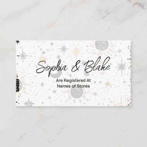 Black and Gold Celestial Wedding Registry Enclosure Card
