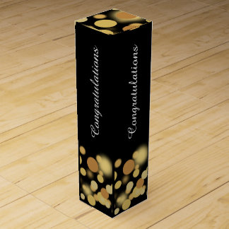 Black and Gold Champagne Bubbles Personalized Box