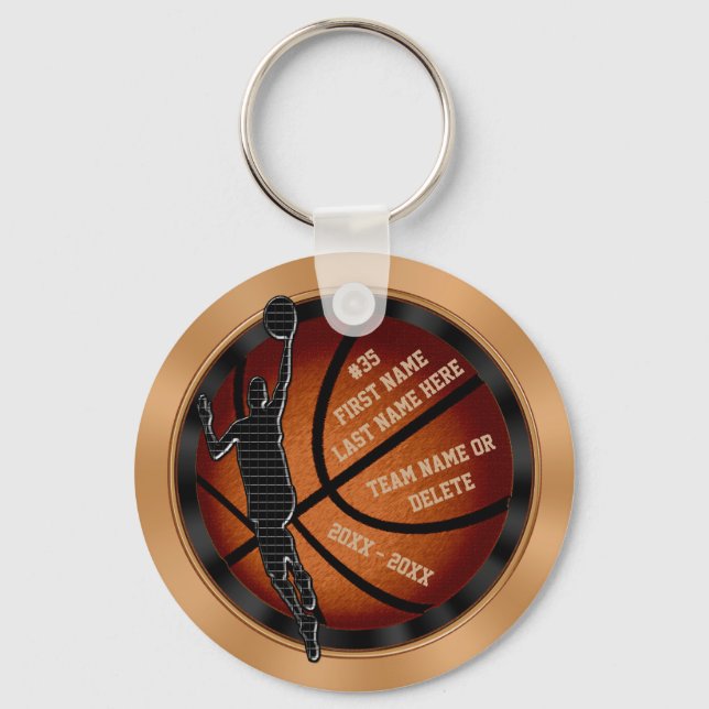 Black and Gold Cheap Basketball Keychains in BULK (Front)