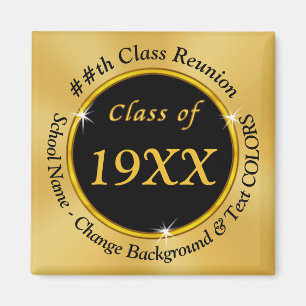 Black and Gold Cheap Class Reunion Favors Magnets