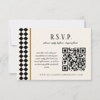 Black and Gold Checkerboard Border Wedding Online