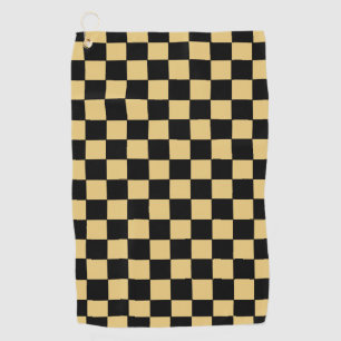 Black and Gold Checkered Golf Towel