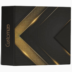 Black And Gold Chevron 3 Ring Binder