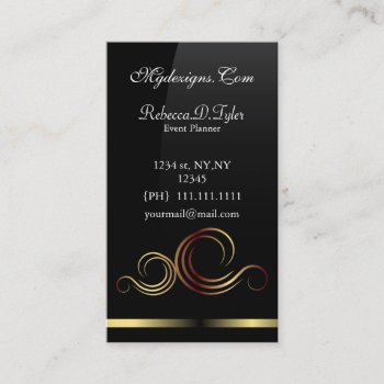 Black And Gold Chic Business Cards by MG_BusinessCards at Zazzle