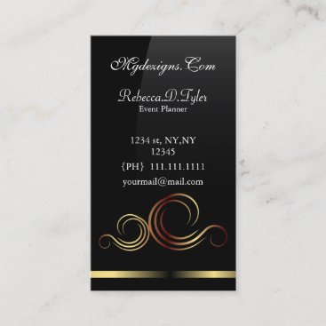 black and gold Chic Business Cards
