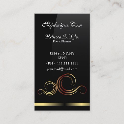 black and gold Chic Business Cards
