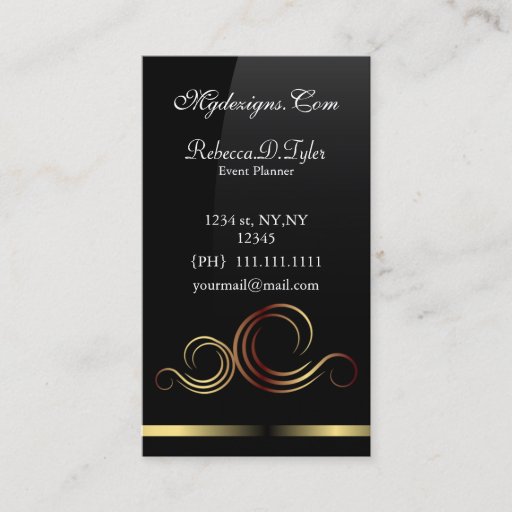 Customizable black and gold Chic Business Cards