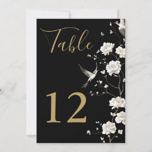 Black And Gold Chinoiserie Floral Table Numbers