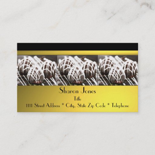 Customizable Black and Gold Chocolate Business Card