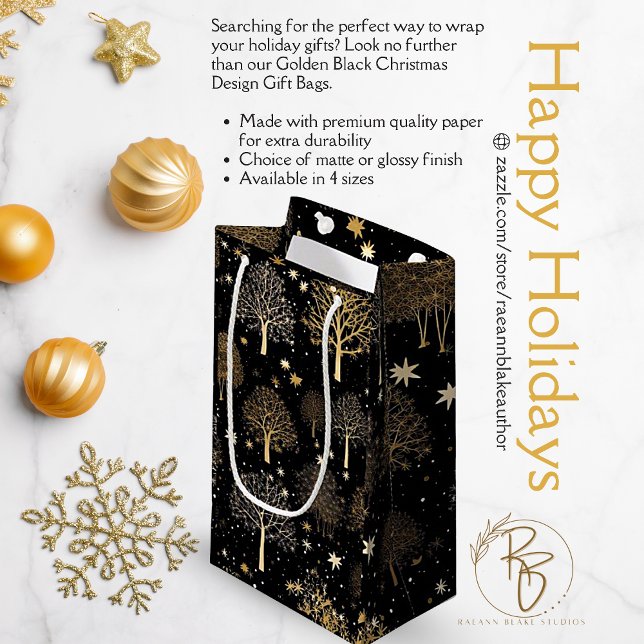 Black and Gold Christmas Gift Bag (Creator Uploaded)