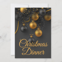 Black and Gold Christmas Tree Elegant Dinner