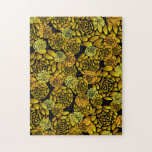 Black And Gold Chrysanthemum Jigsaw Puzzle at Zazzle