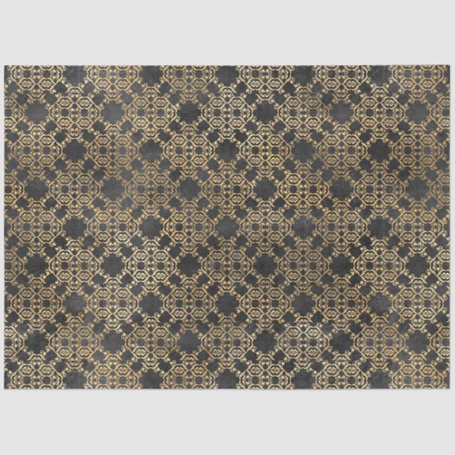 Black and Gold Circus Series Design 9 Tissue Paper (Front)