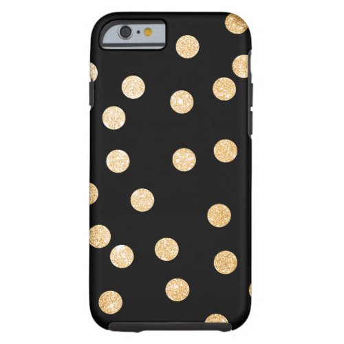 Black and Gold City Dots Tough iPhone 6 Case